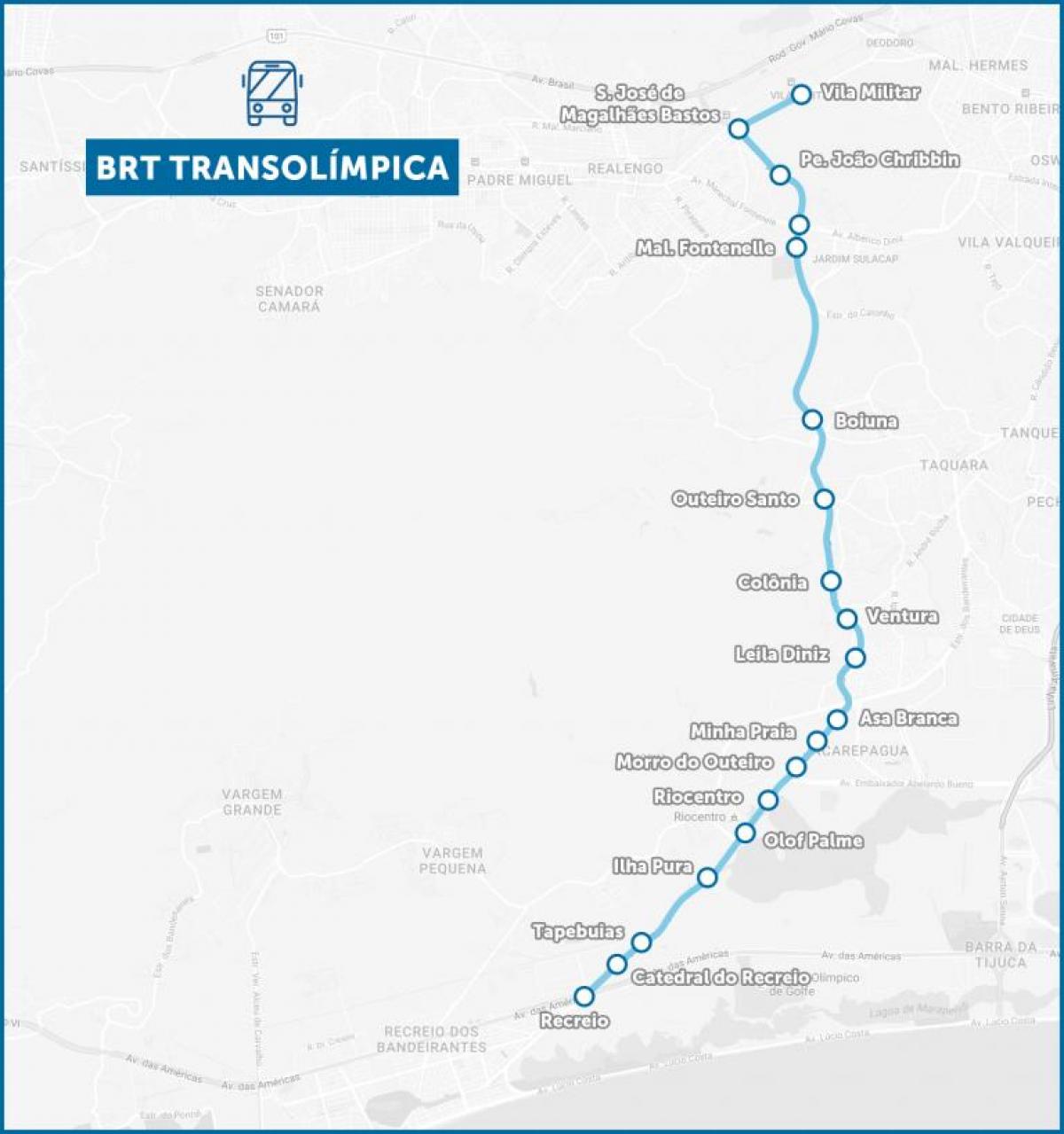 Kaart BRT TransOlimpica