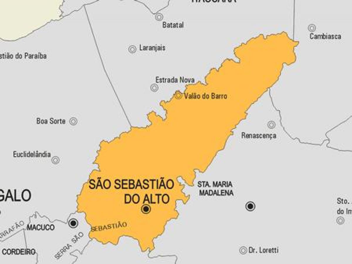 Kaart São Sebastião do Alto vald
