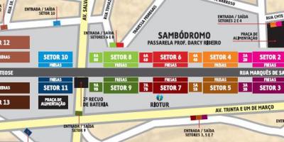 Kaart Sambódromo