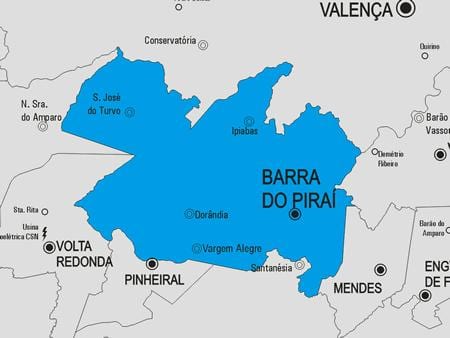 Kaart Barra do Piraí vald