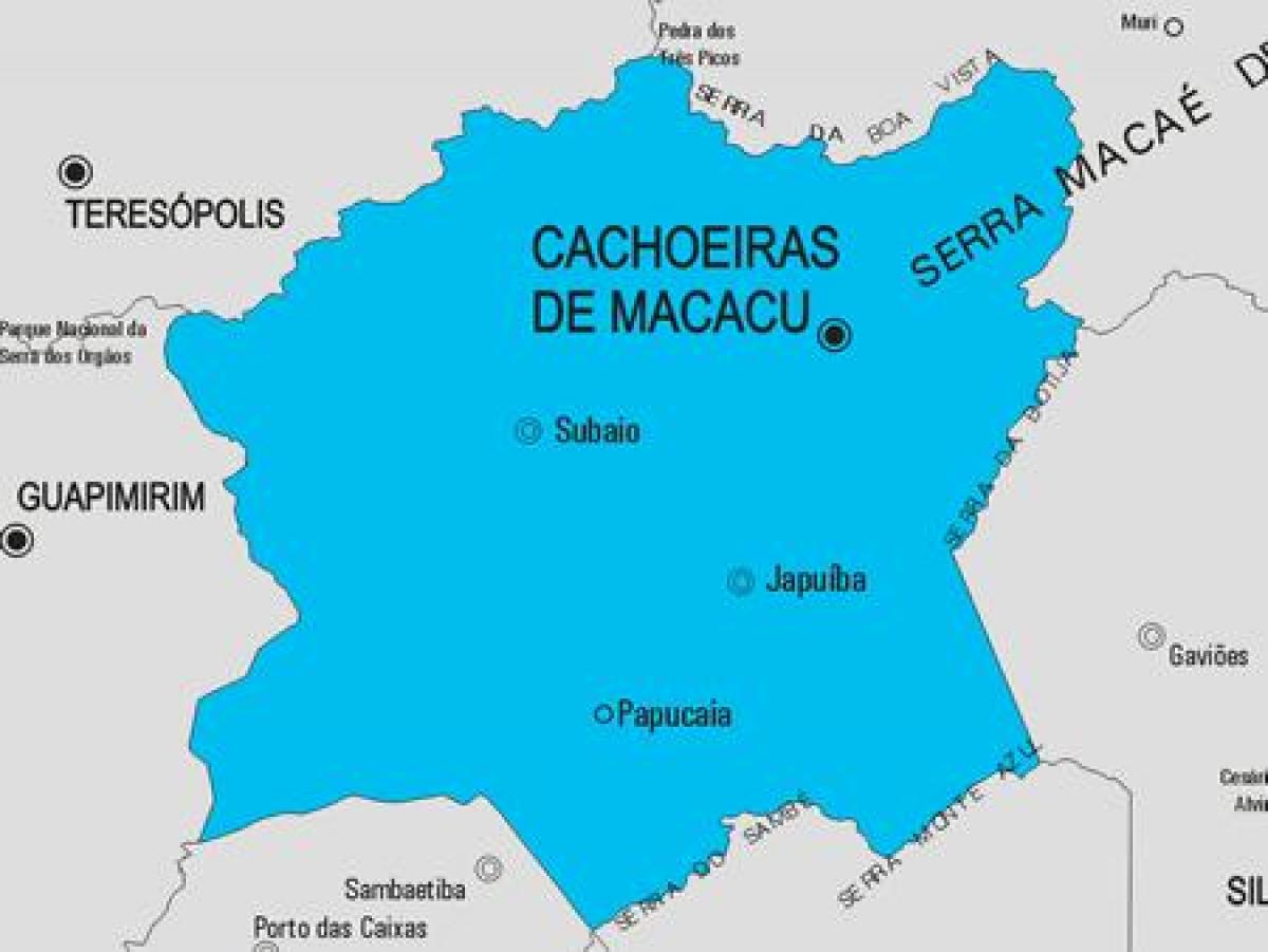 Kaart Cachoeiras de Macacu vald