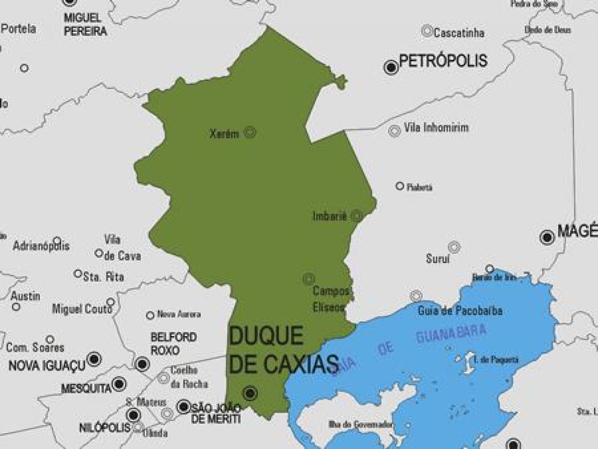 Kaart Duque de Caxias vald