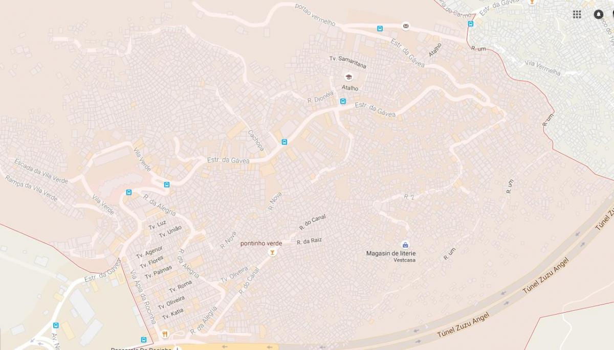 Kaart favela Rocinha