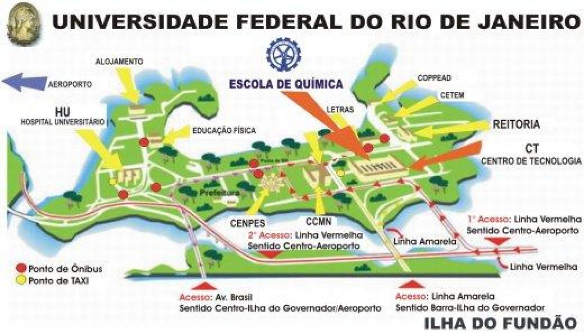 Kaart Federal university of Rio de Janeiro