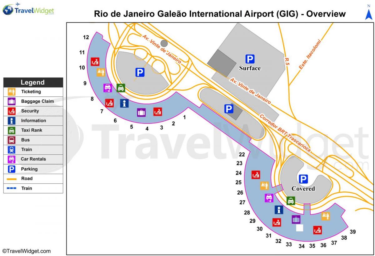 Kaart Galeão lennujaamas terminali