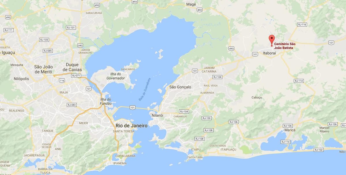 Kaart kalmistu São João Batista