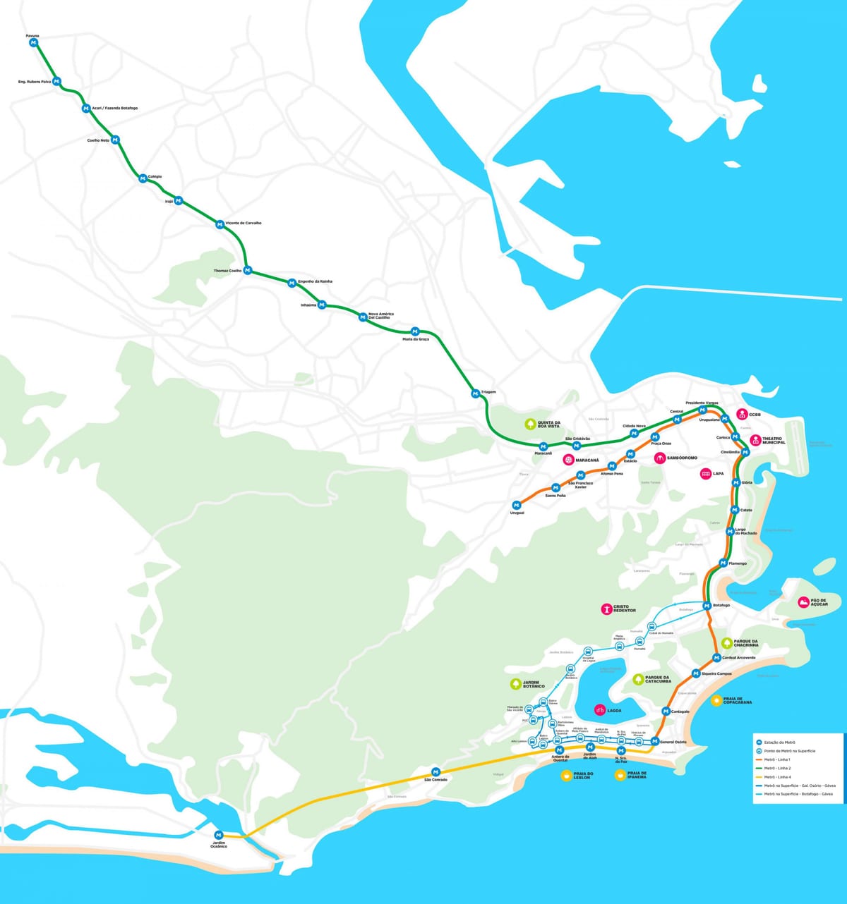 Kaart métro Rio de Janeiro