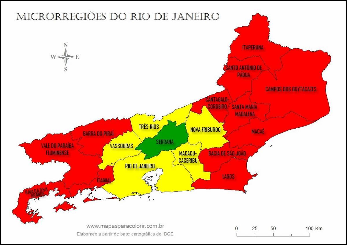 Kaart micro-piirkonnad, Rio de Janeiros