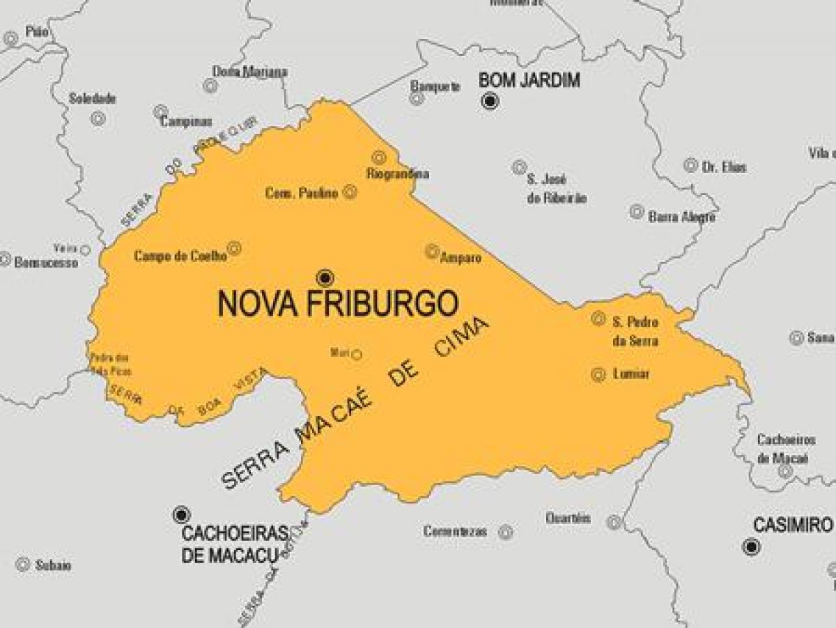 Kaart Nova Friburgo vald