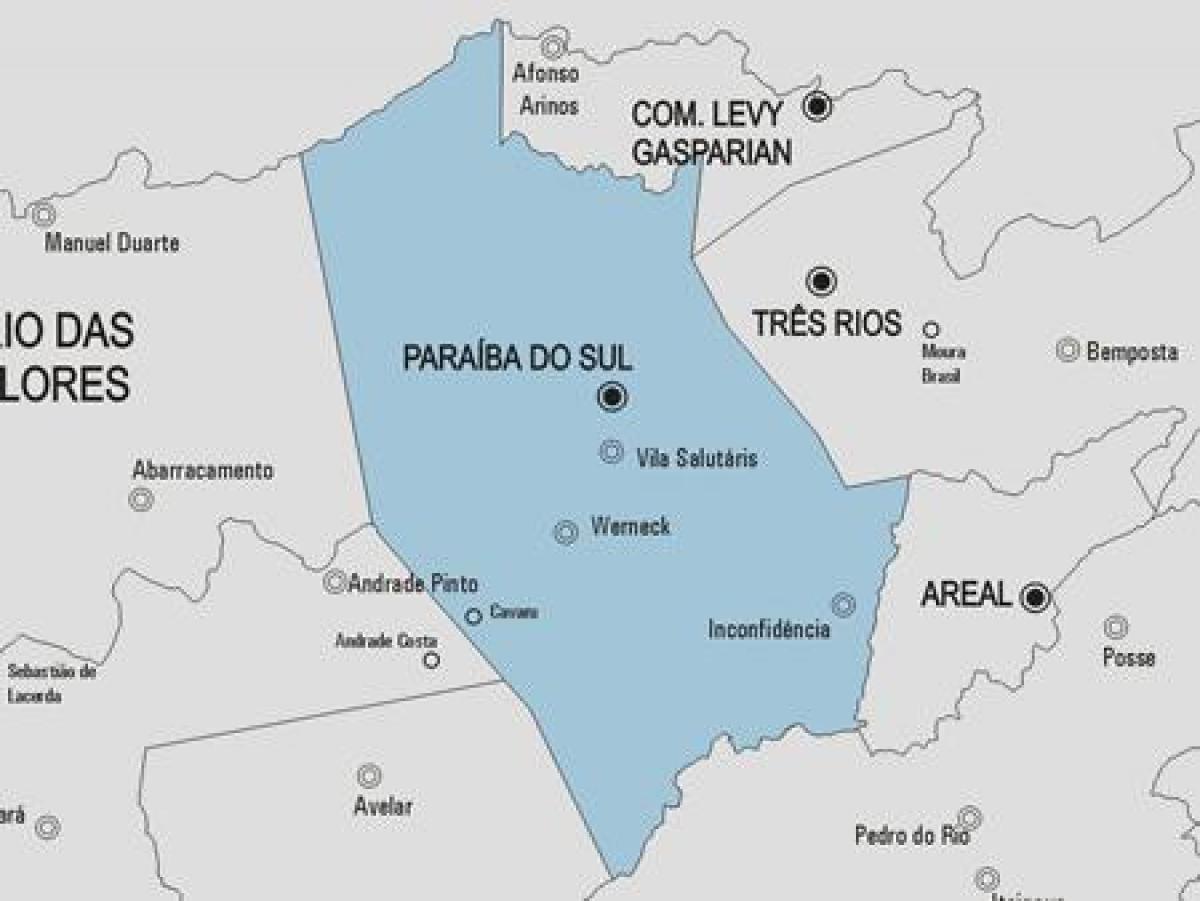 Kaart Paraíba do Sul vald
