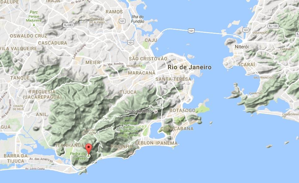 Kaart Pedra da Gávea