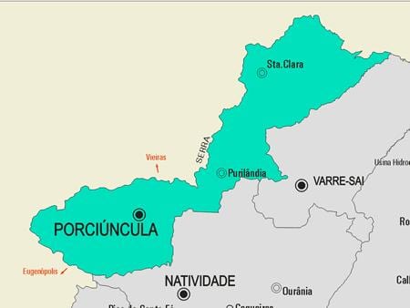Kaart Porciúncula vald