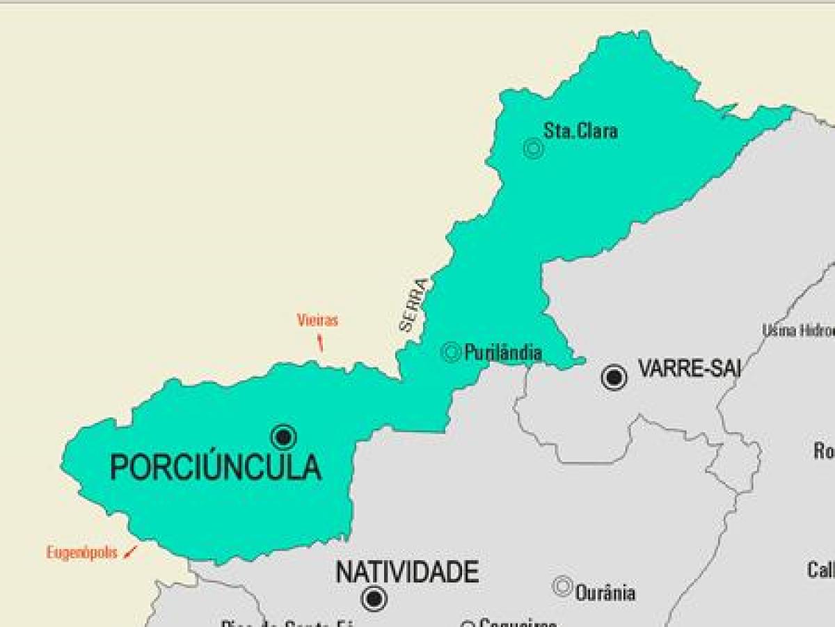 Kaart Porciúncula vald
