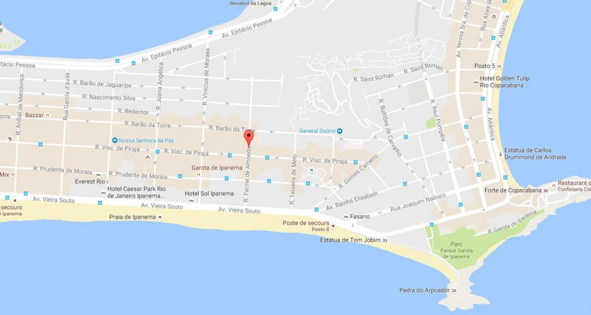 Kaart quartier gay Rio de Janeiro