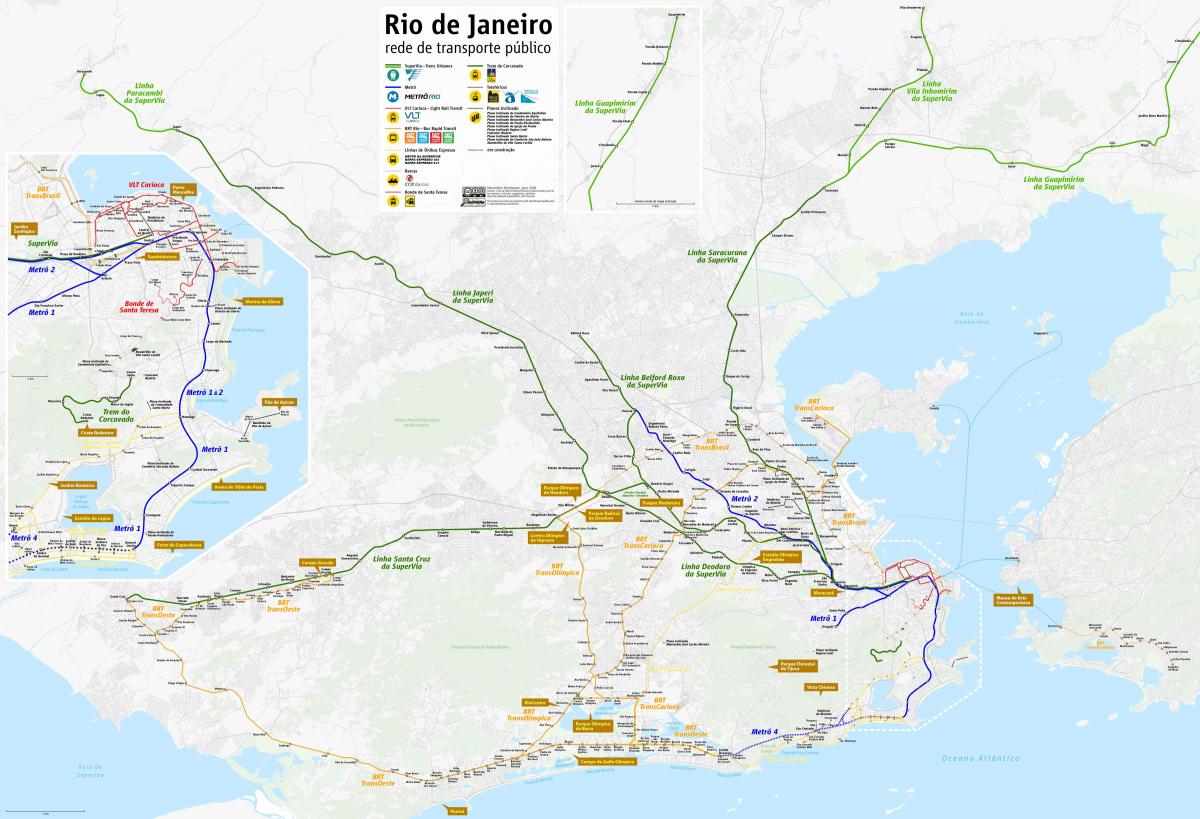 Kaart Rio de Janeiro transport