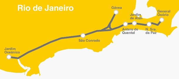 Kaart Rio de Janeiro metro - Line 4