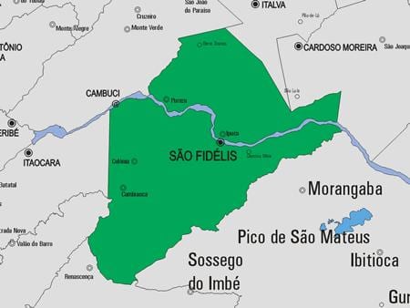 Kaart São Francisco de Itabapoana vald