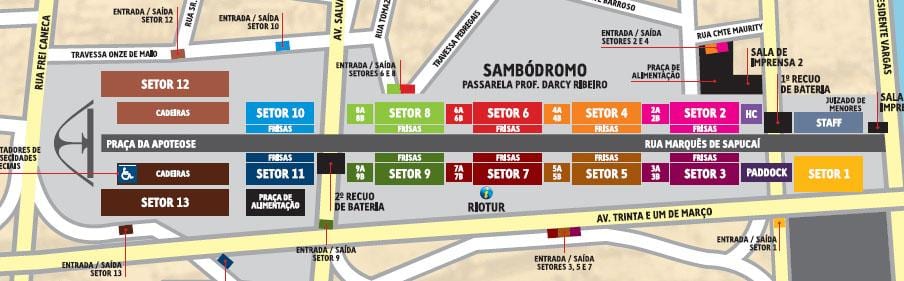 Kaart Sambódromo