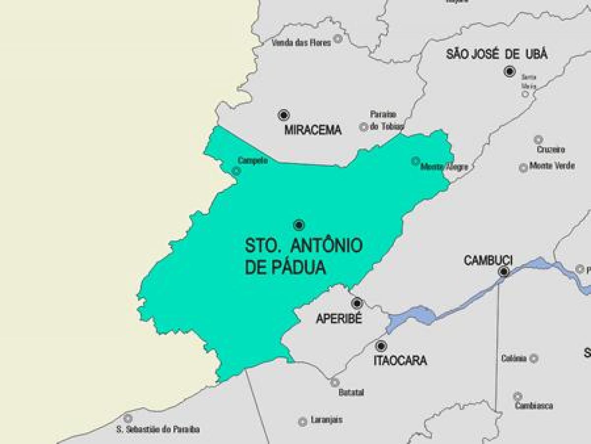 Kaart Santo Antônio de Pádua vald