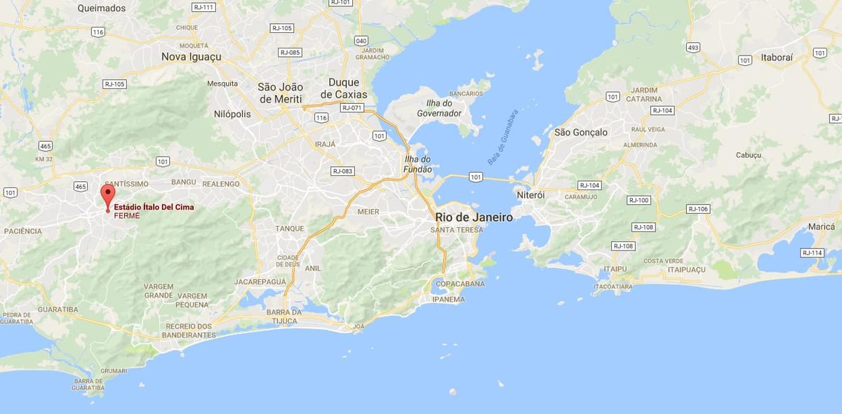 Kaart staadion Ítalo del Cima