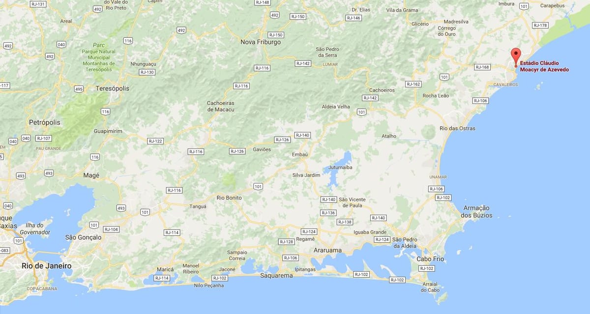 Kaart staadion Cláudio Moacyr de Azevedo
