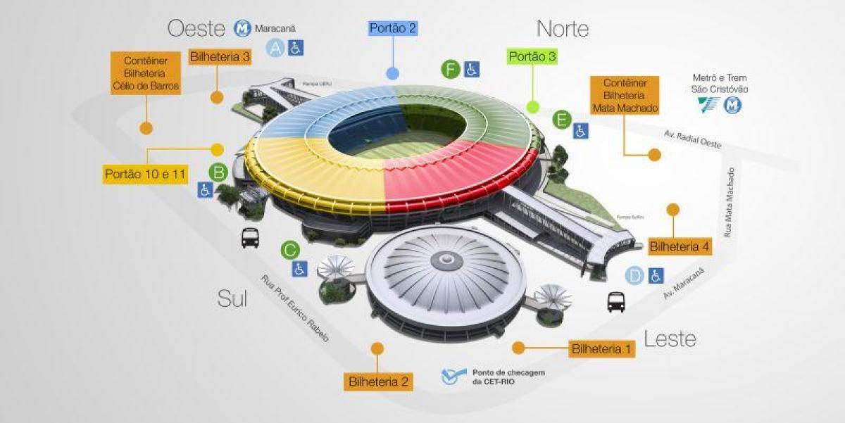 Kaart staadioni Maracana