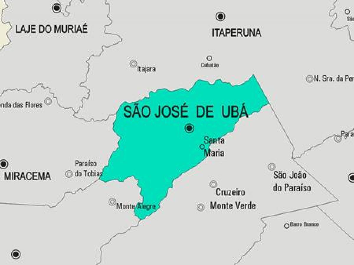 Kaart São José de Ubá vald