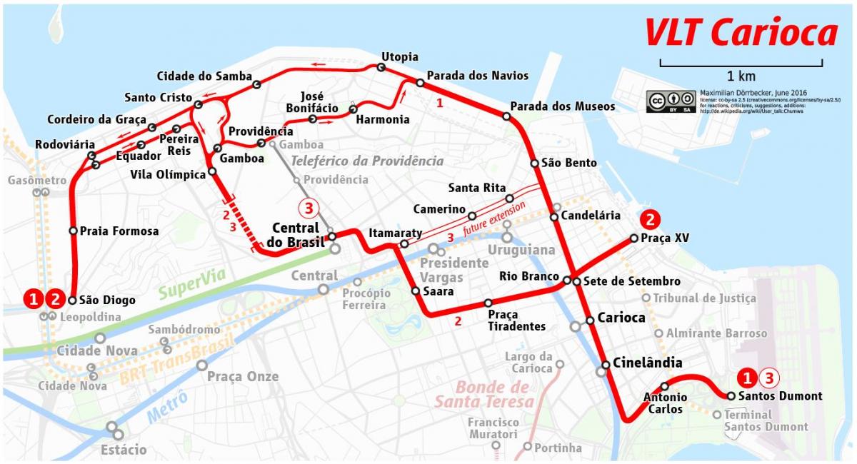 Kaart VLT Rio de Janeiro