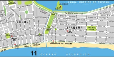 Kaart on Ipanema beach