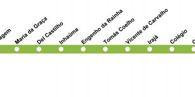 Kaart Rio de Janeiro metro - Rida 2 (roheline)