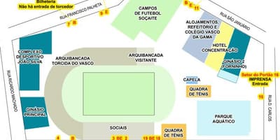 Kaart staadion São Januário