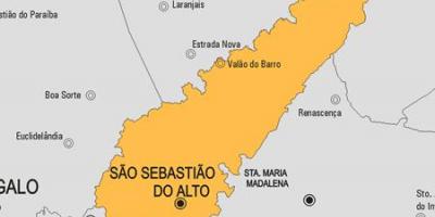 Kaart São Sebastião do Alto vald