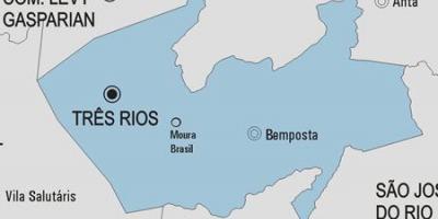 Kaart Três Rios vald